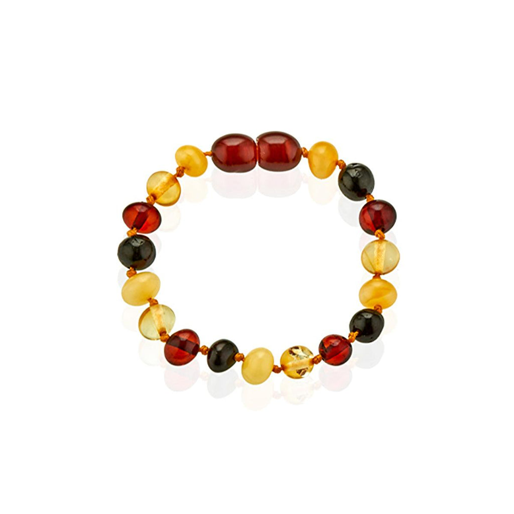 Babyjem Amber Teething Bracelet for Babies - Natural Pain Relief, Individually Knotted Amber Stones