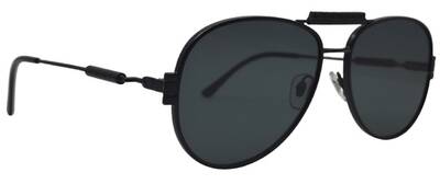 Versace 2167-Q 1261/87 Black Metal Shield Sunglasses