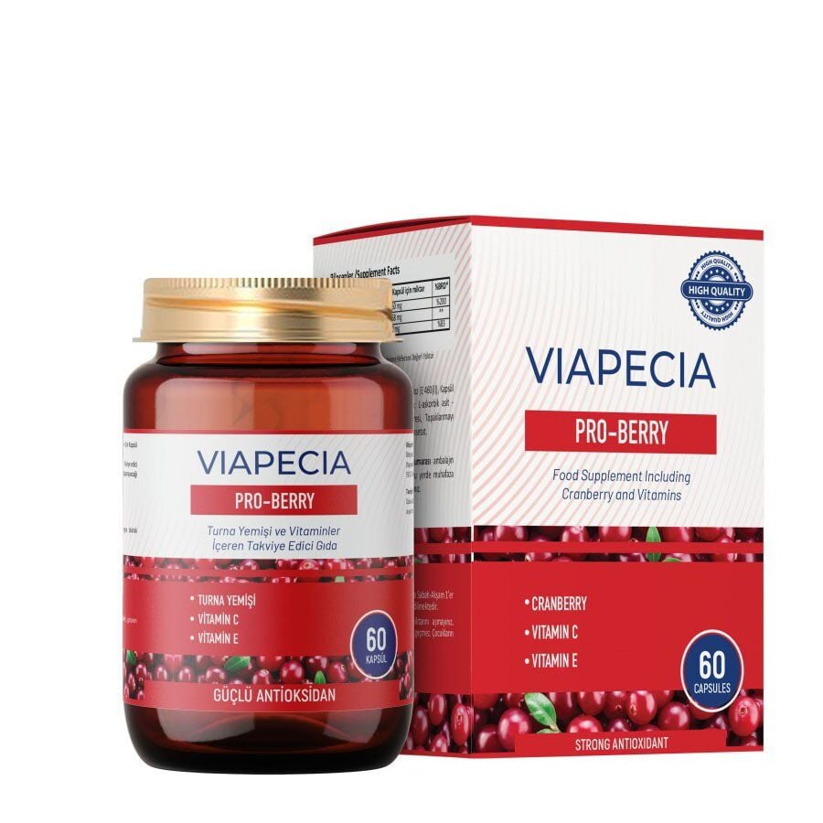 Viapecia Pro-Berry Dietary Supplement with Cranberry 60 Capsules