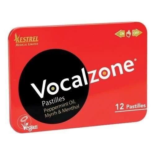 Vocalzone Classic Throat Pastilles for Voice Clarity 12 Count