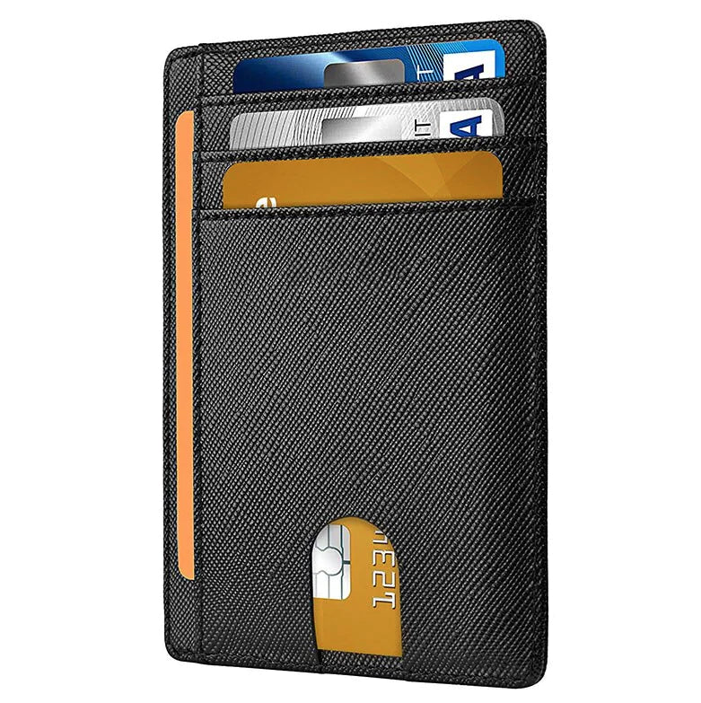 Leather Slim Wallet Credit Card Holder RFID Blocking Pocket ID Money USA