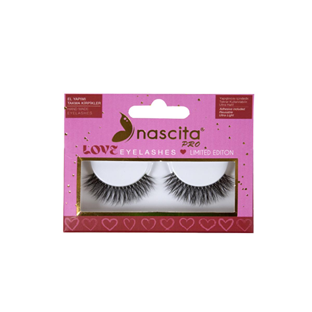 Nascita Exclusive Love False Eyelashes - Handmade 3D Black Lashes for Dramatic Eye Look