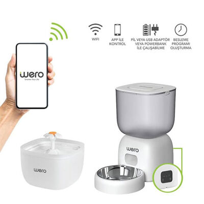 Wero 2in1 Smart Pet Feeder and Water Fountain Wi-Fi Set