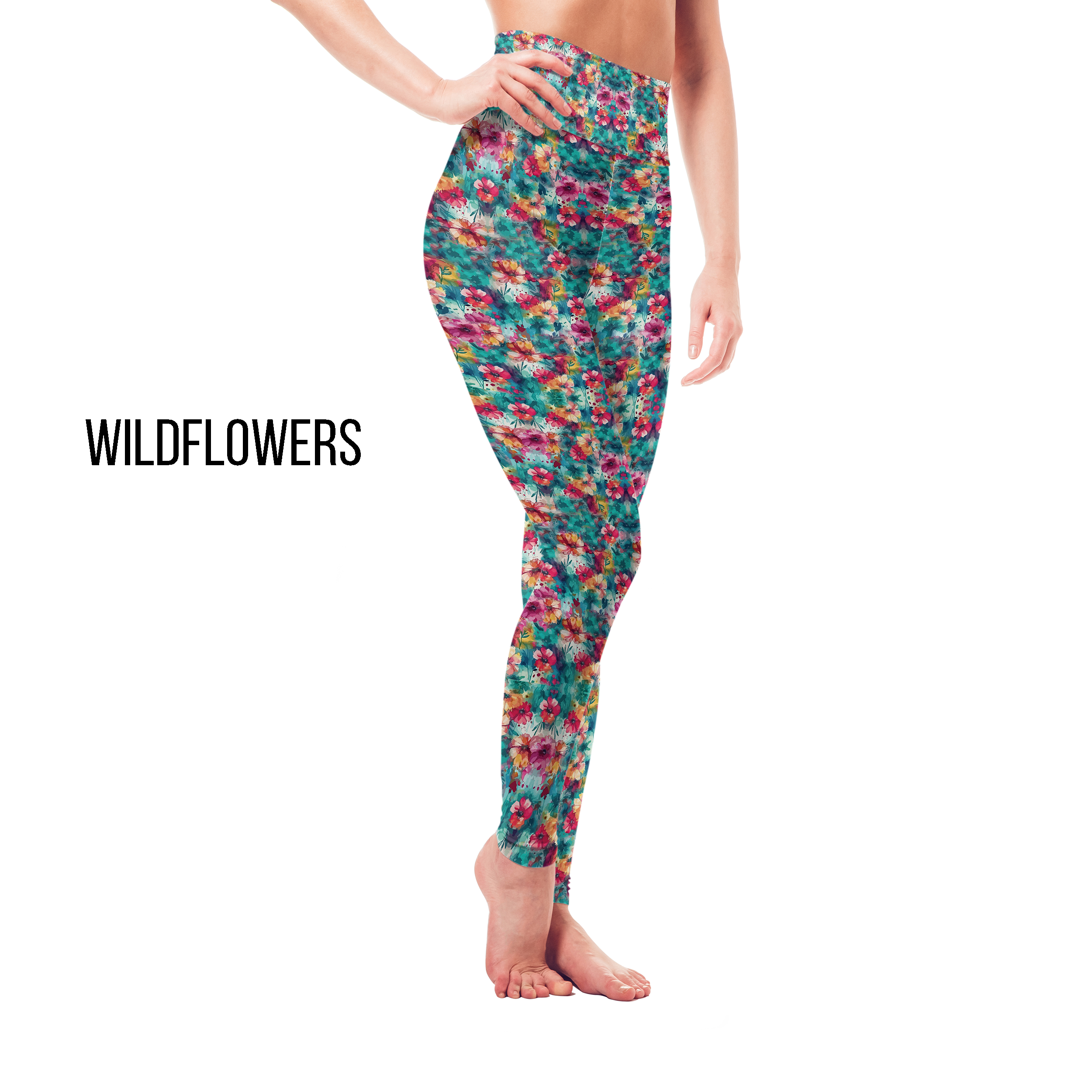 Watercolor Wildflower Leggings with Pockets
