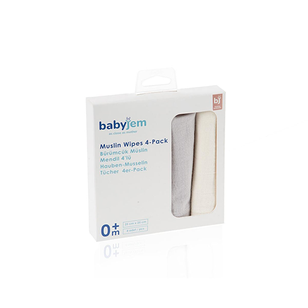 Babyjem Baby Muslin Cloth - Soft, Multi-Purpose Cloth for Baby Care Essentials - Pack of 4